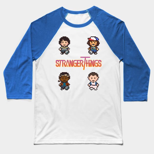 Earthbound x Stranger Things Baseball T-Shirt by OldManLucy